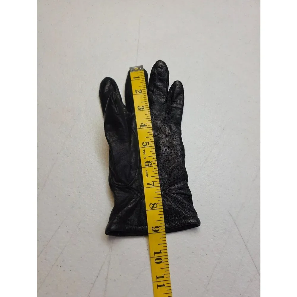 Fownes Short Black Leather Driving Gloves